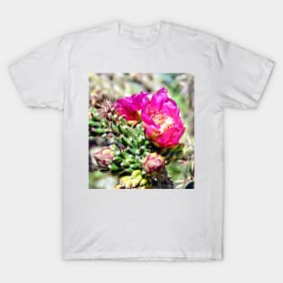 Fuscia Pink Cactus Flower Bloom T-Shirt